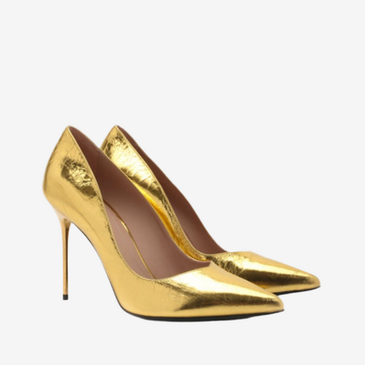 Balmain – Metallic Leather Pumps