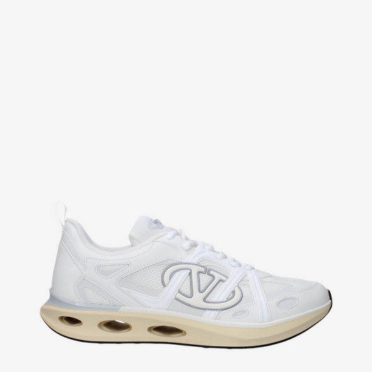Valentino Garavani – White Fabric Athletic Sneakers