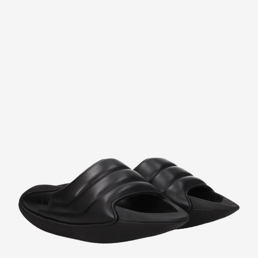 Balmain – Black Leather Slippers