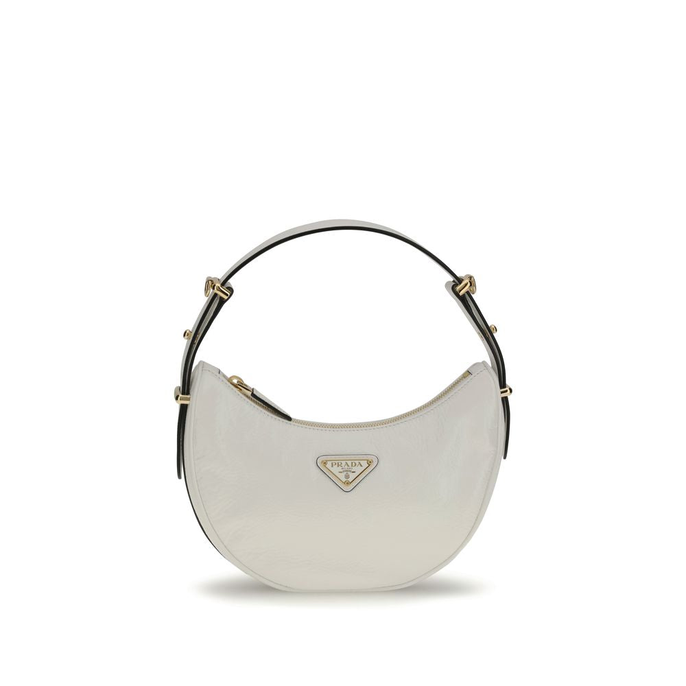 Prada - Arqué White Leather Shoulder Bag