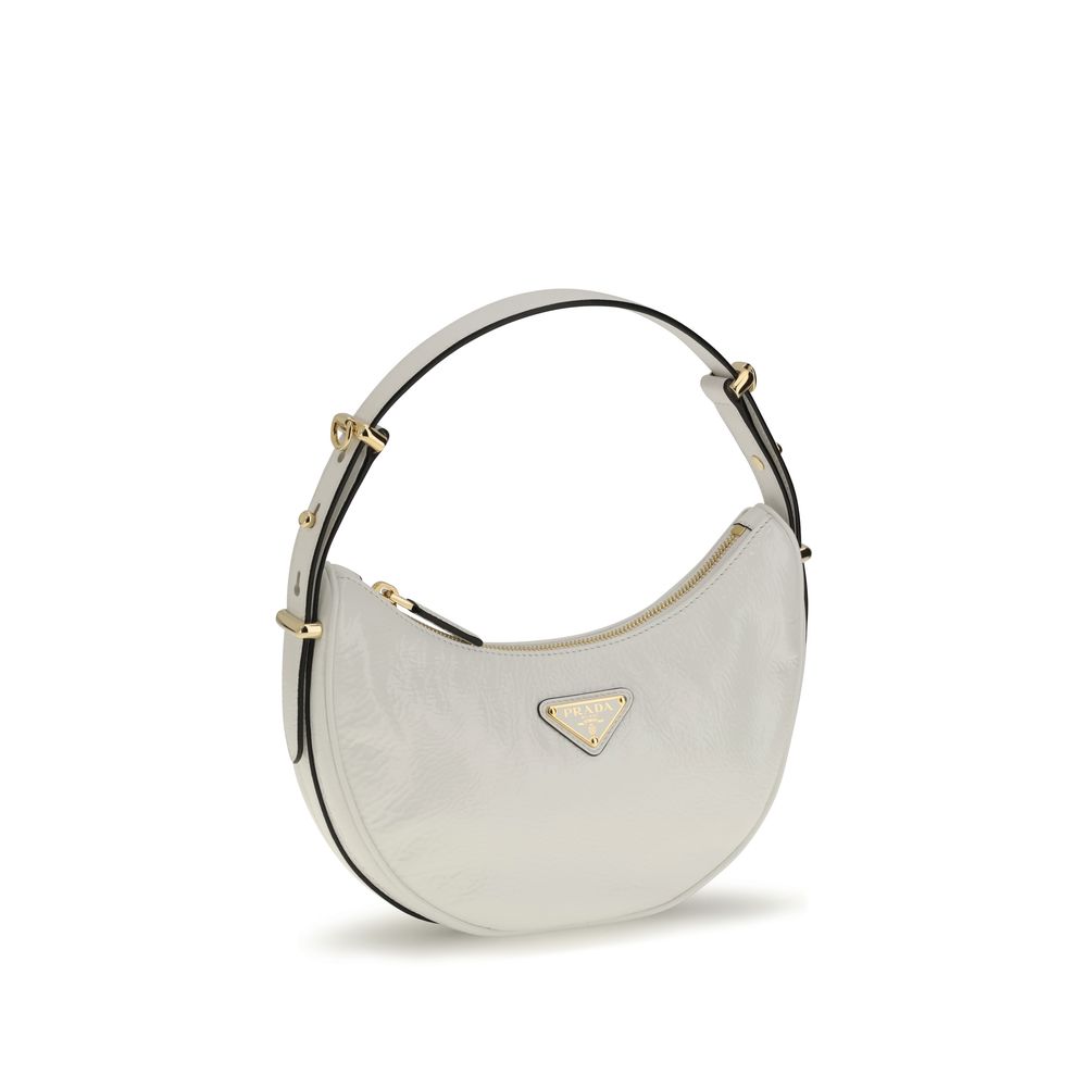 Prada - Arqué White Leather Shoulder Bag