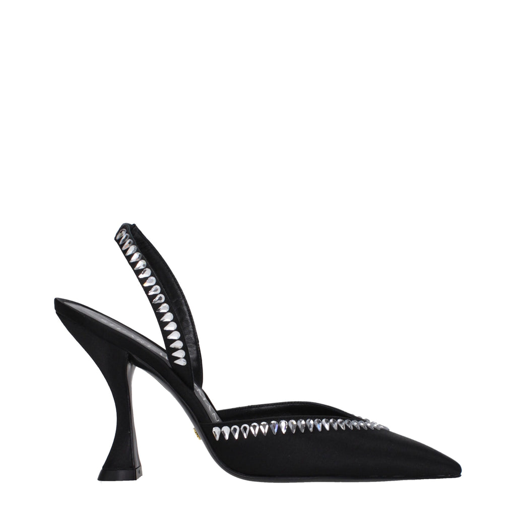 Stuart Weitzman - Black Satin Stiletto Heel