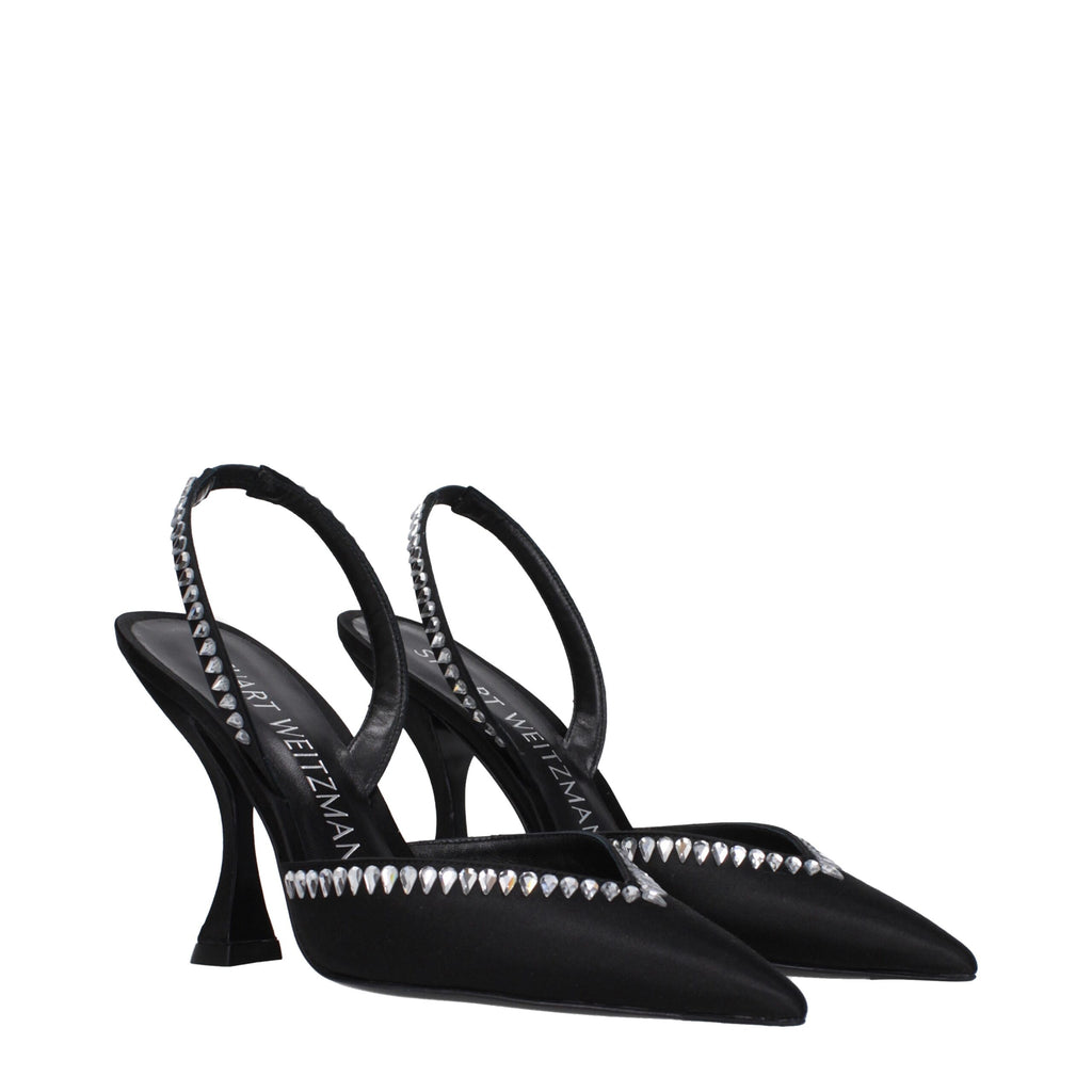Stuart Weitzman - Black Satin Stiletto Heel