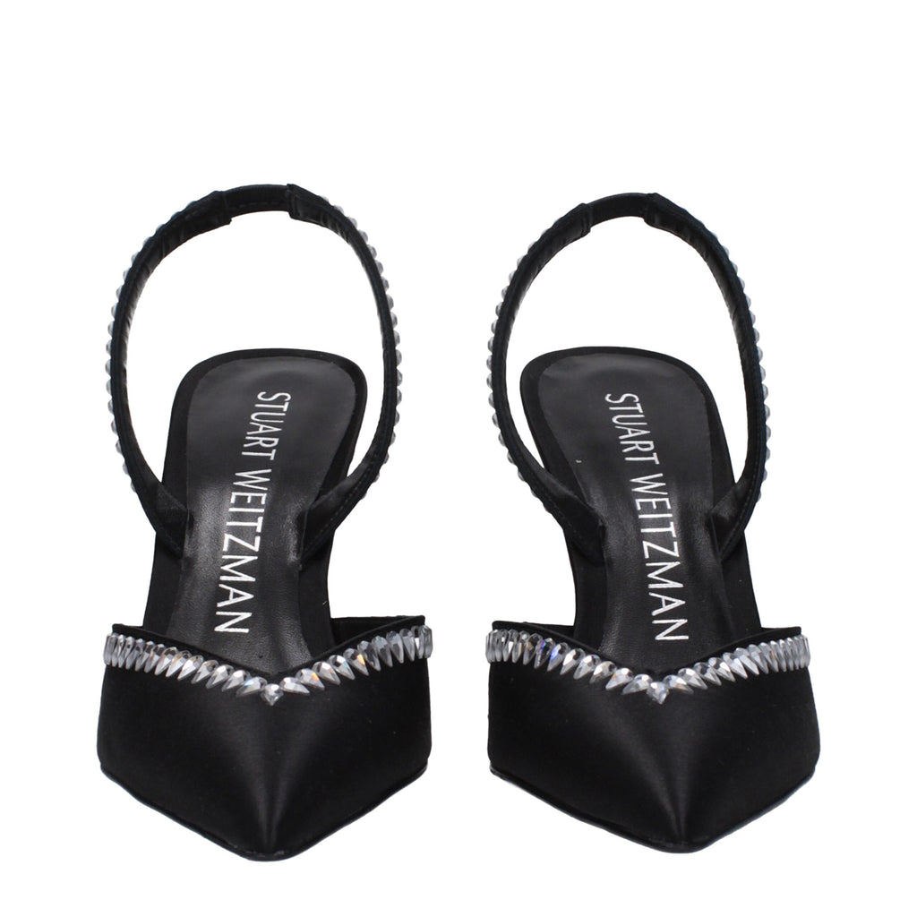 Stuart Weitzman - Black Satin Stiletto Heel