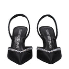 Stuart Weitzman - Black Satin Stiletto Heel