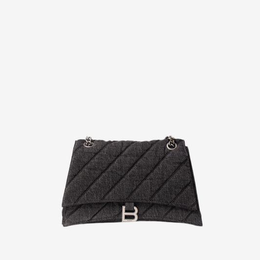 Balenciaga – Crush Medium Shoulder Bag in Black Denim