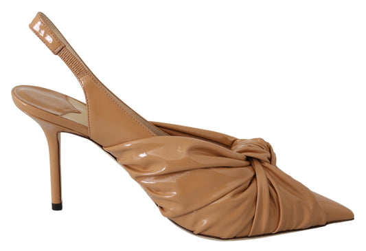 Jimmy Choo – Annabell 85 Beige Leather Pumps