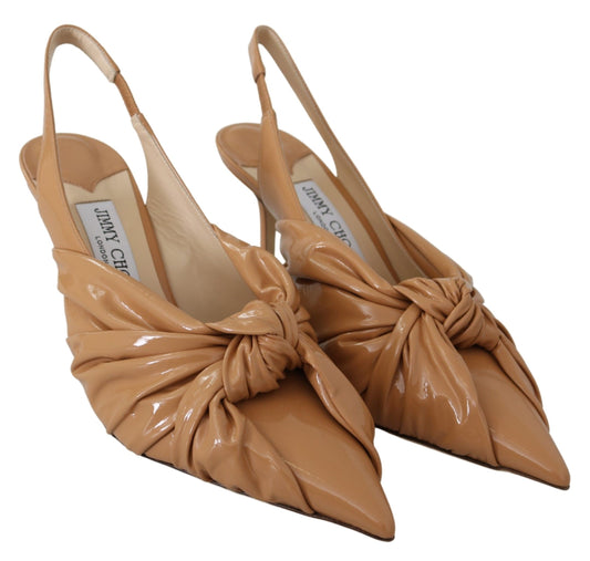 Jimmy Choo – Annabell 85 Beige Leather Pumps
