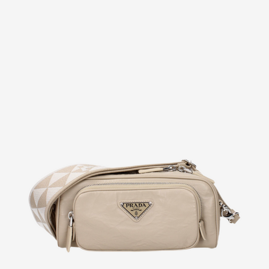 Prada – Beige Leather Crossbody Bag