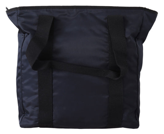 Versace – Elegant Blue Nylon Tote Bag