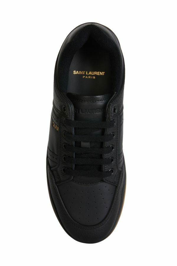 Saint Laurent – Black Low-Top Leather Sneakers
