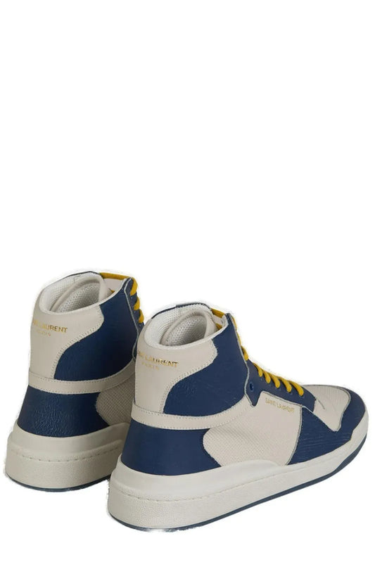 Saint Laurent – Mid-Top Leather Sneakers