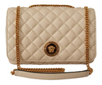 Versace – Beige Nappa Leather Shoulder Bag