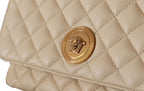 Versace – Beige Nappa Leather Shoulder Bag
