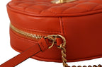 Versace - Elegant Round Nappa Leather Crossbody Bag