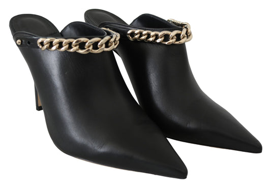 Jimmy Choo – Lexx 100 Black Gold Leather Pumps