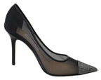 Jimmy Choo – Black Mesh Crystal Pumps