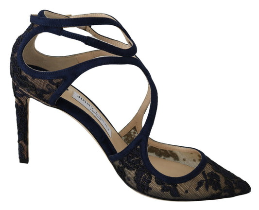 Jimmy Choo – Navy Lancer Leather Pumps