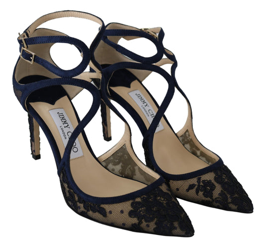 Jimmy Choo – Navy Lancer Leather Pumps