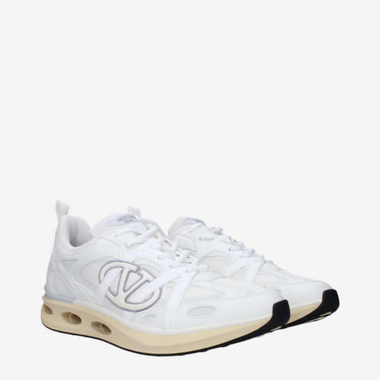 Valentino Garavani – White Fabric Athletic Sneakers