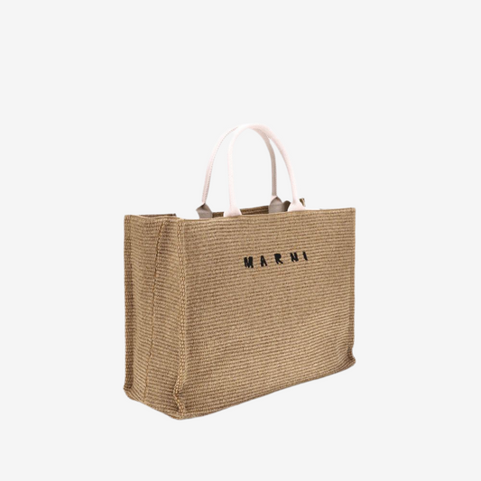 Marni – Large Raffia-Effect Cotton Tote Bag