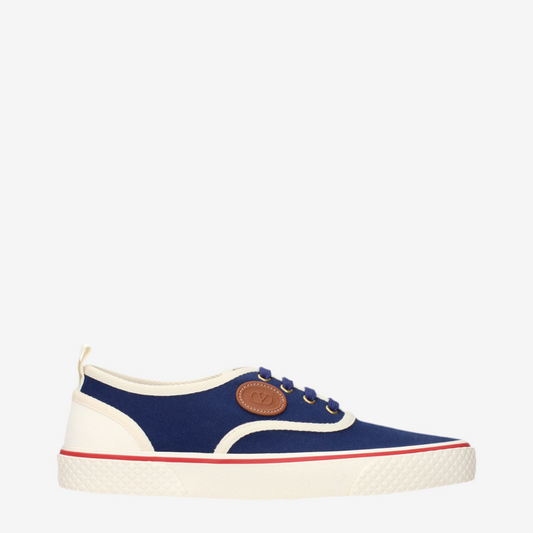 Valentino Garavani – Blue Fabric Low-Top Sneakers