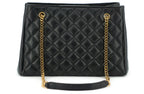 Versace – Black Quilted Nappa Leather Tote Handbag