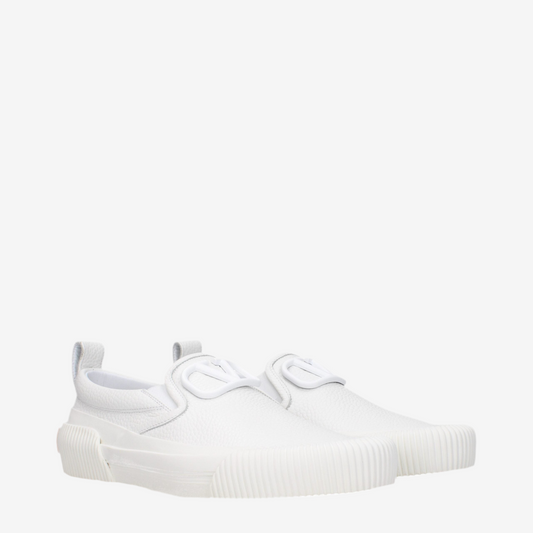 Valentino Garavani – White Leather Slip-On Loafers