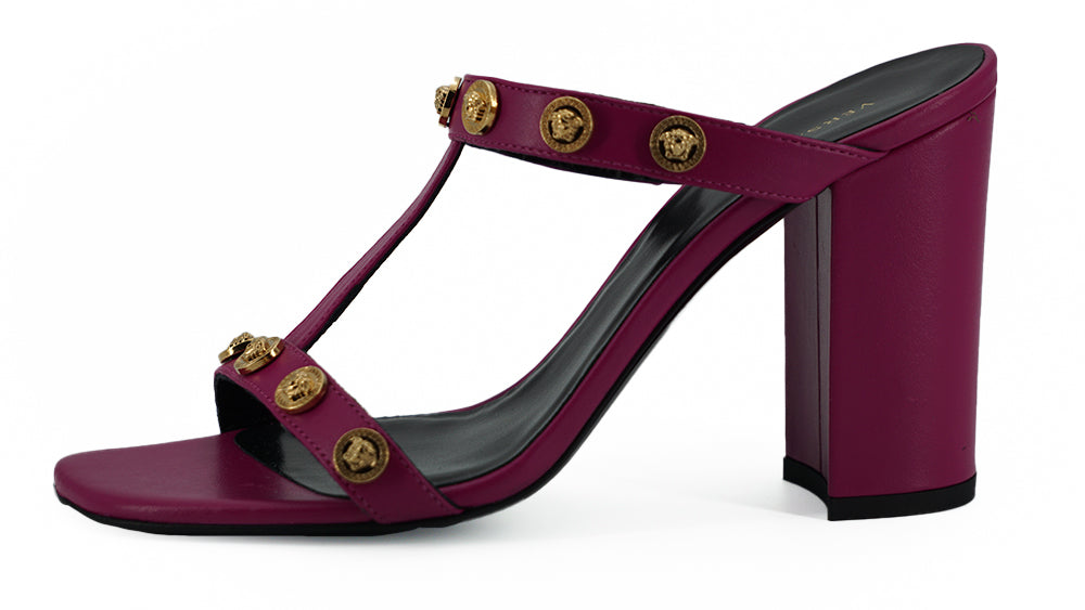 Versace – Purple Calf Leather High-Heel Sandals