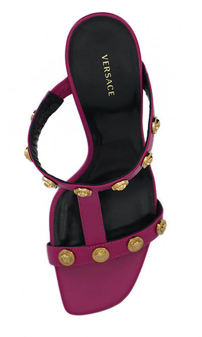 Versace – Purple Calf Leather High-Heel Sandals