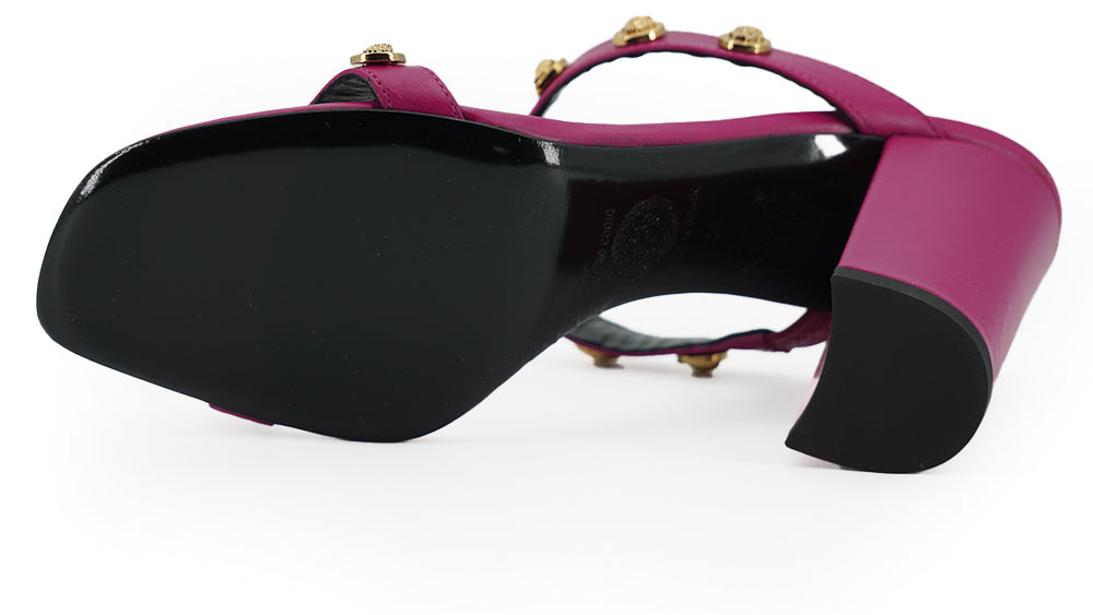 Versace – Purple Calf Leather High-Heel Sandals