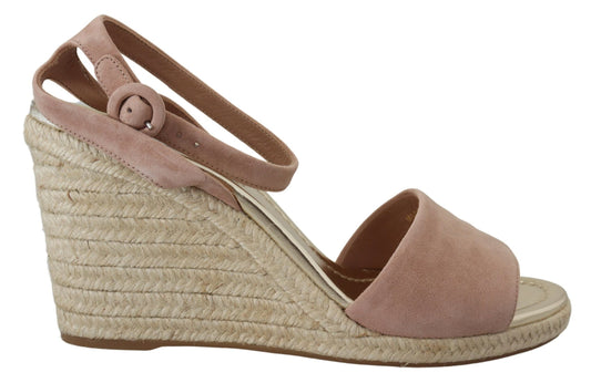 Prada – Suede Ankle Strap Wedge Sandals