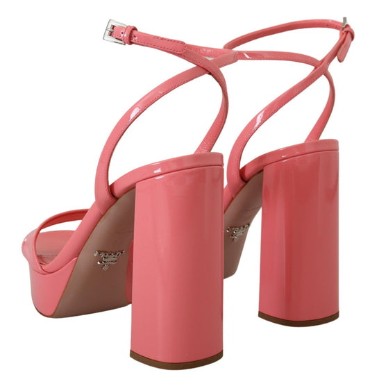 Prada – Pink Patent Leather Platform Sandals