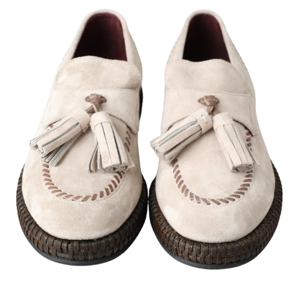 Dolce & Gabbana - Ivory Suede Leather Men Espadrille