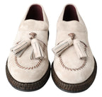 Dolce & Gabbana - Ivory Suede Leather Men Espadrille