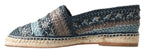 Dolce & Gabbana - Blue Gray Leather Buffalo Espadrille