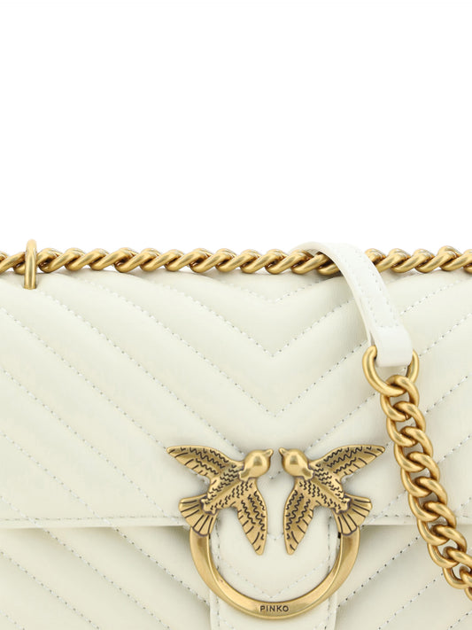PINKO – Mini Love White Shoulder Bag