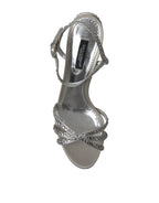 Dolce & Gabbana – Silver Crystal Embellished Heels