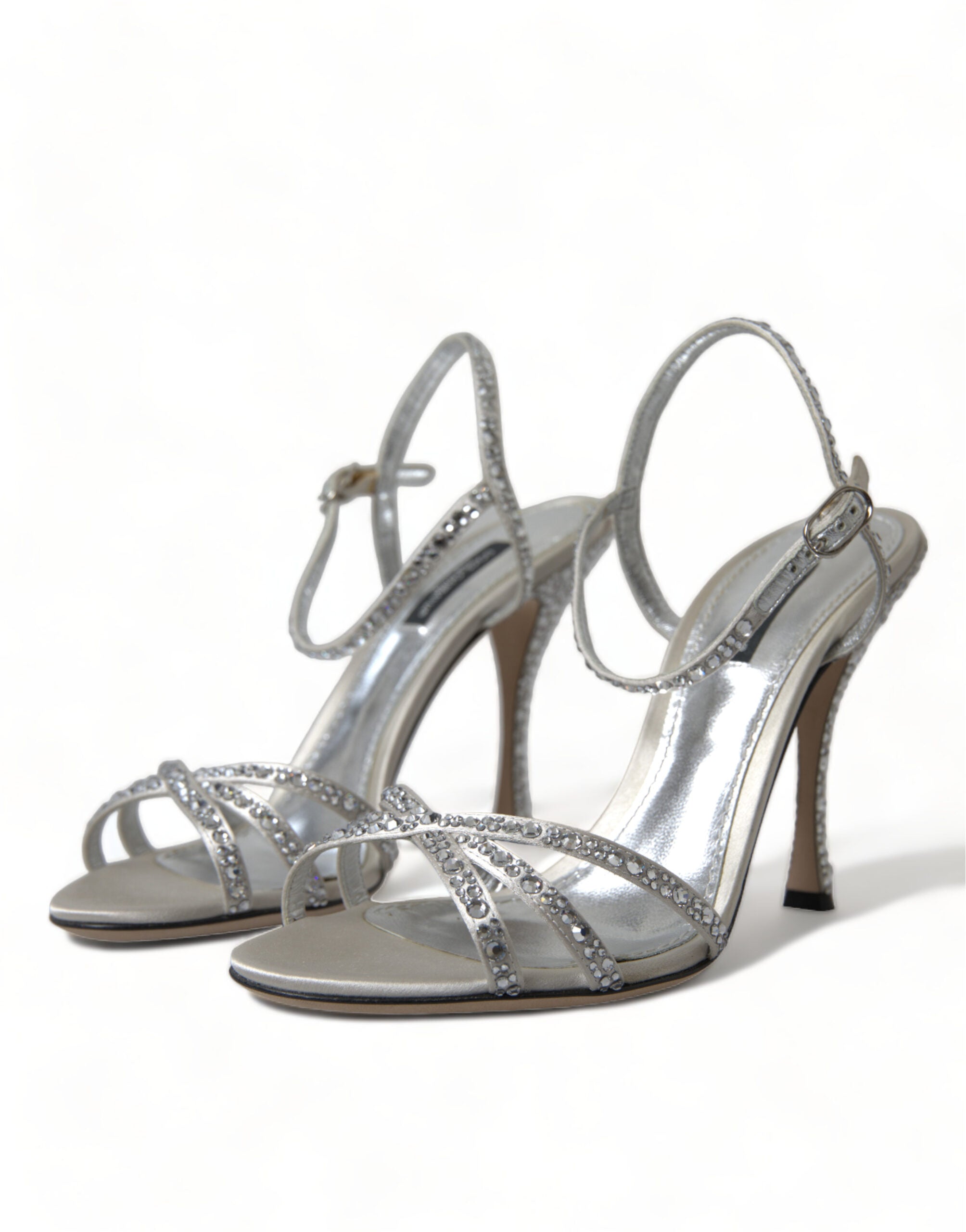 Dolce & Gabbana – Silver Crystal Embellished Heels