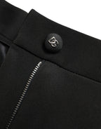 Dolce & Gabbana - Black Wool Stretch High Waist Skinny Pants