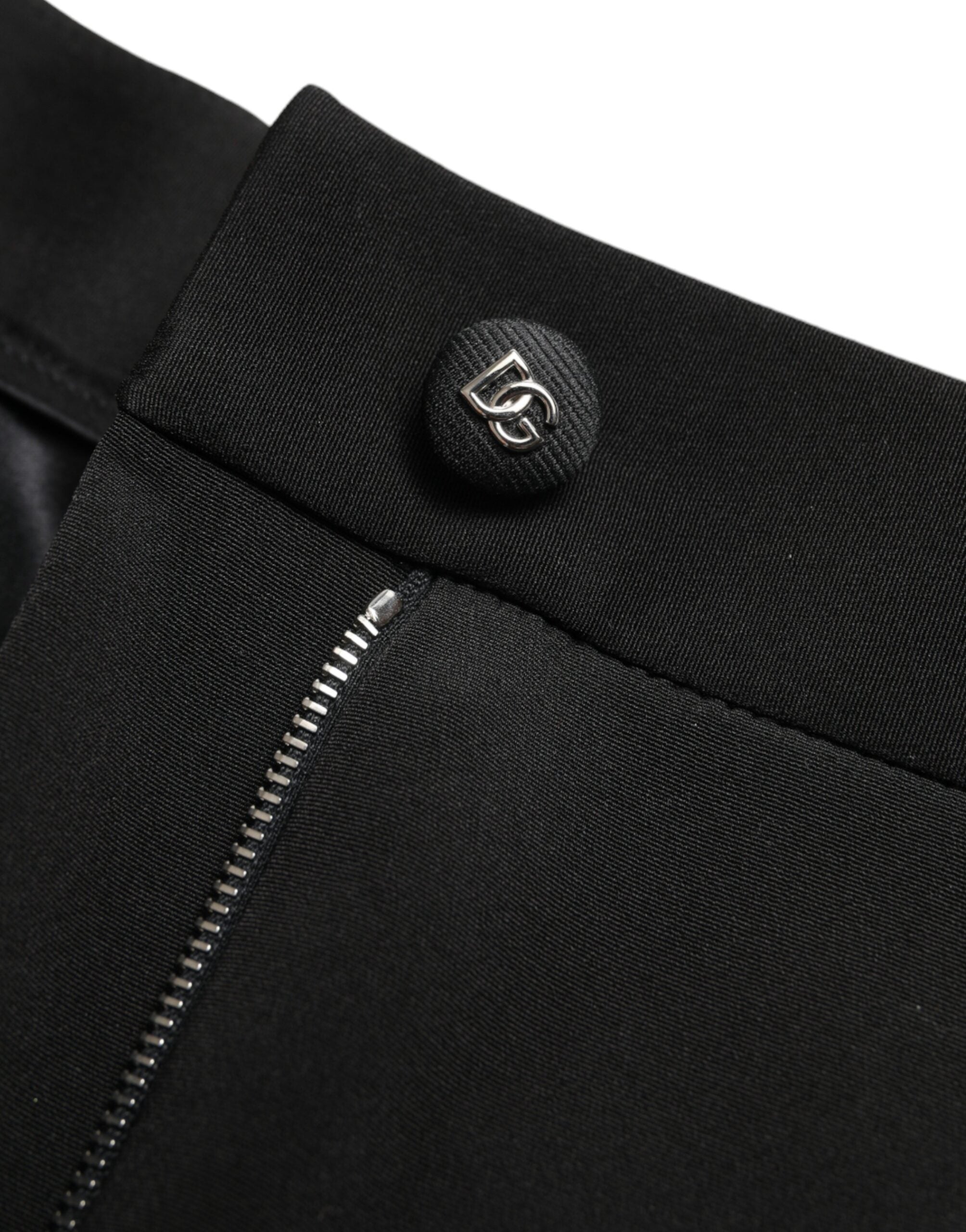 Dolce & Gabbana - Black Wool Stretch High Waist Skinny Pants