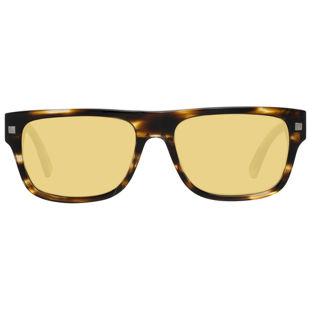 Ermenegildo Zegna – Brown Rectangle Sunglasses
