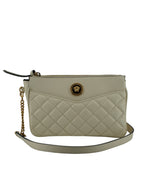 Versace - Elegant White Lamb Leather Crossbody Pouch