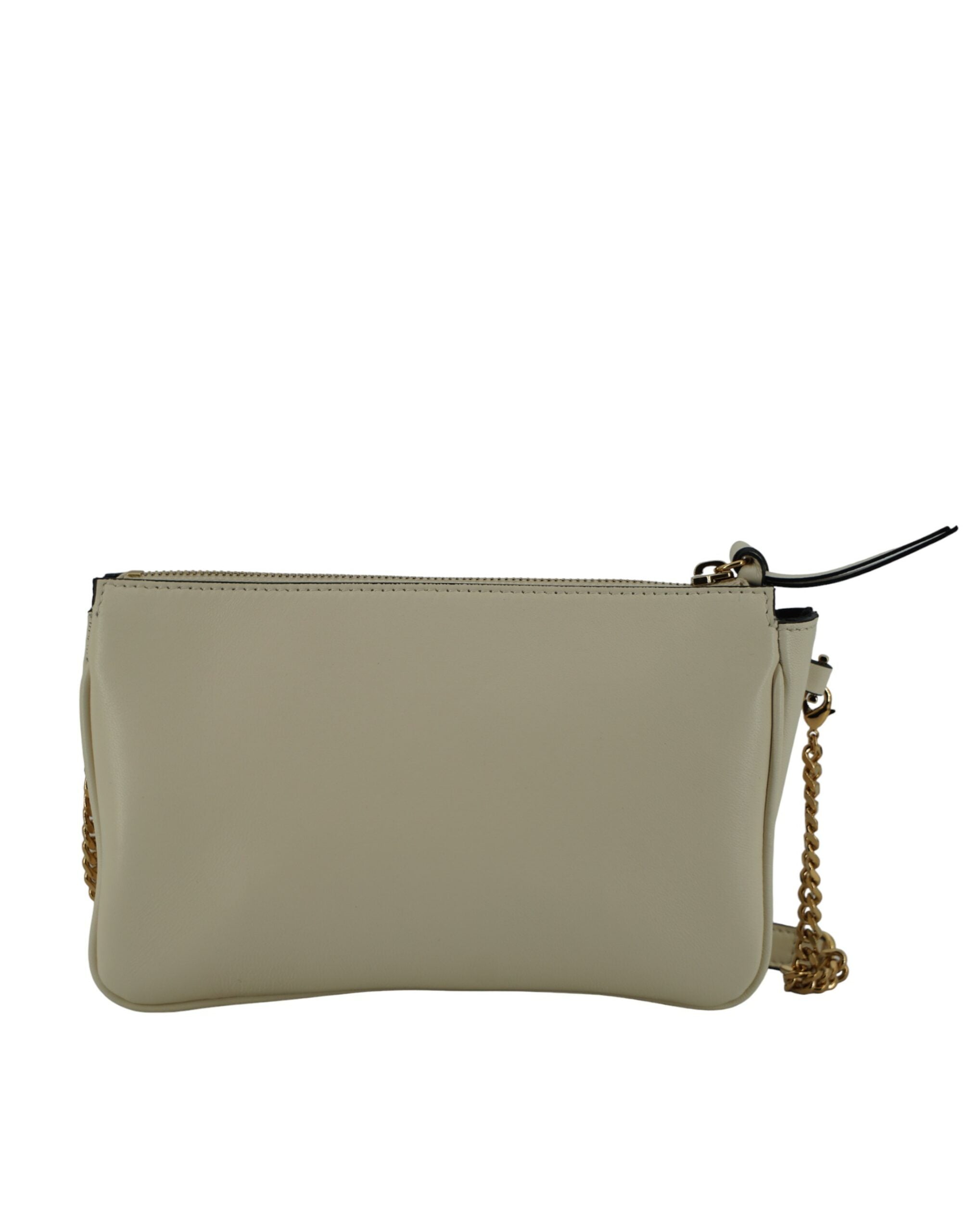 Versace - Elegant White Lamb Leather Crossbody Pouch