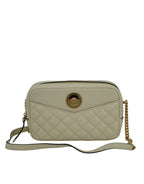 Versace - Elegant White Leather Camera Shoulder Bag