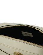 Versace - Elegant White Leather Camera Shoulder Bag