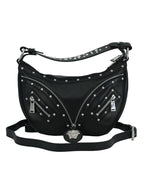 Versace - Elegant Black Leather Hobo Shoulder Bag