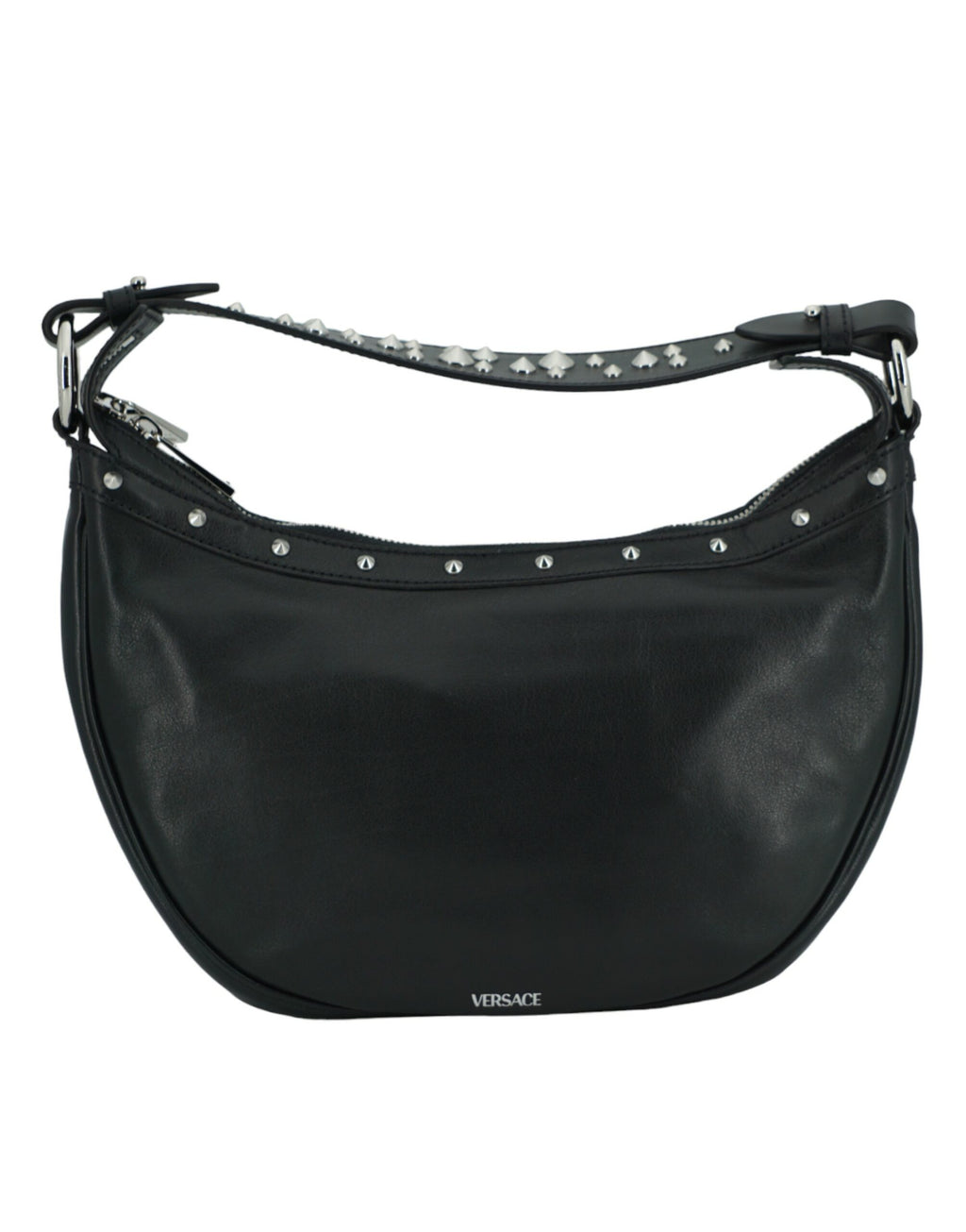 Versace - Elegant Black Leather Hobo Shoulder Bag