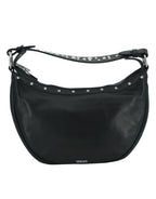 Versace - Elegant Black Leather Hobo Shoulder Bag