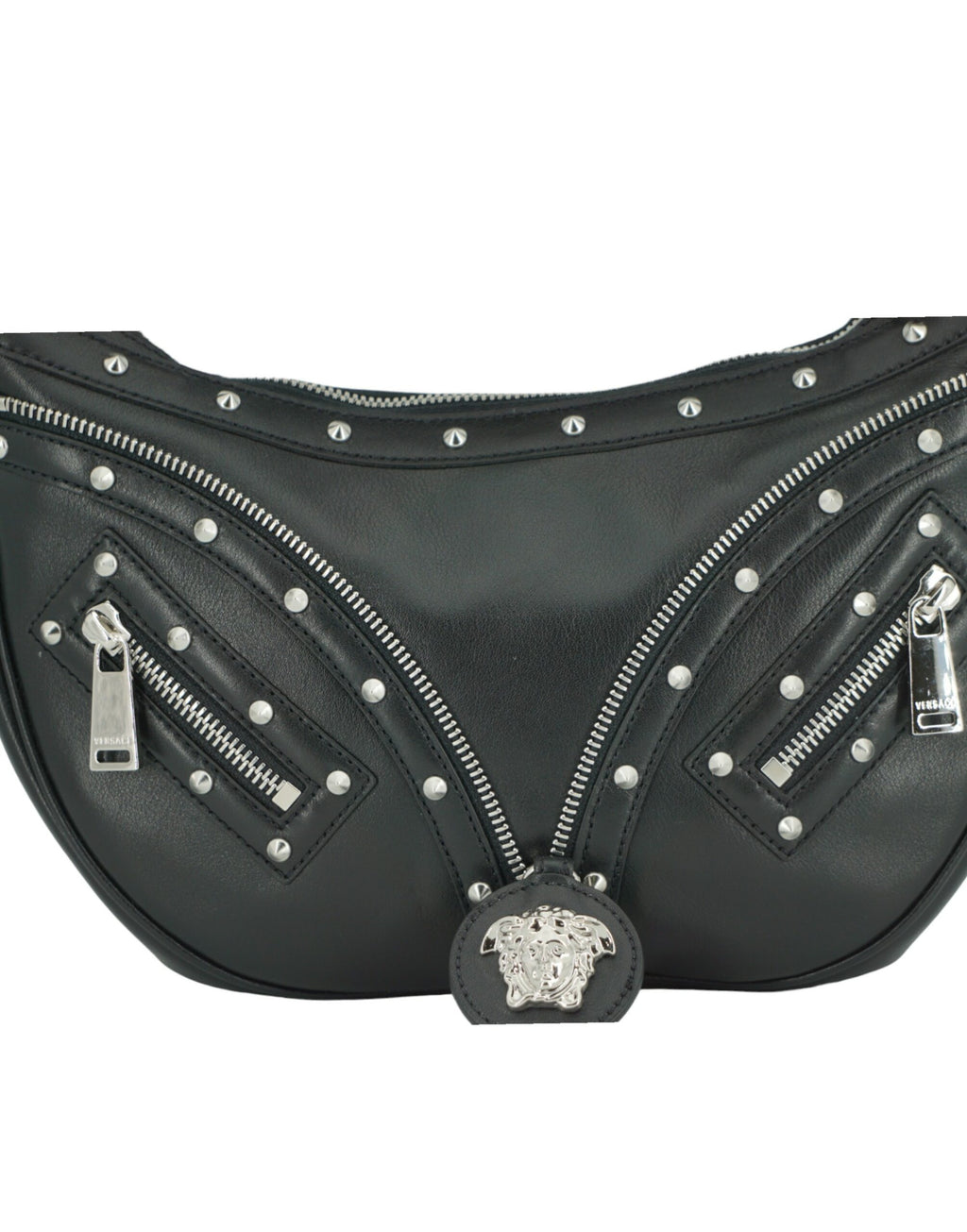 Versace - Elegant Black Leather Hobo Shoulder Bag